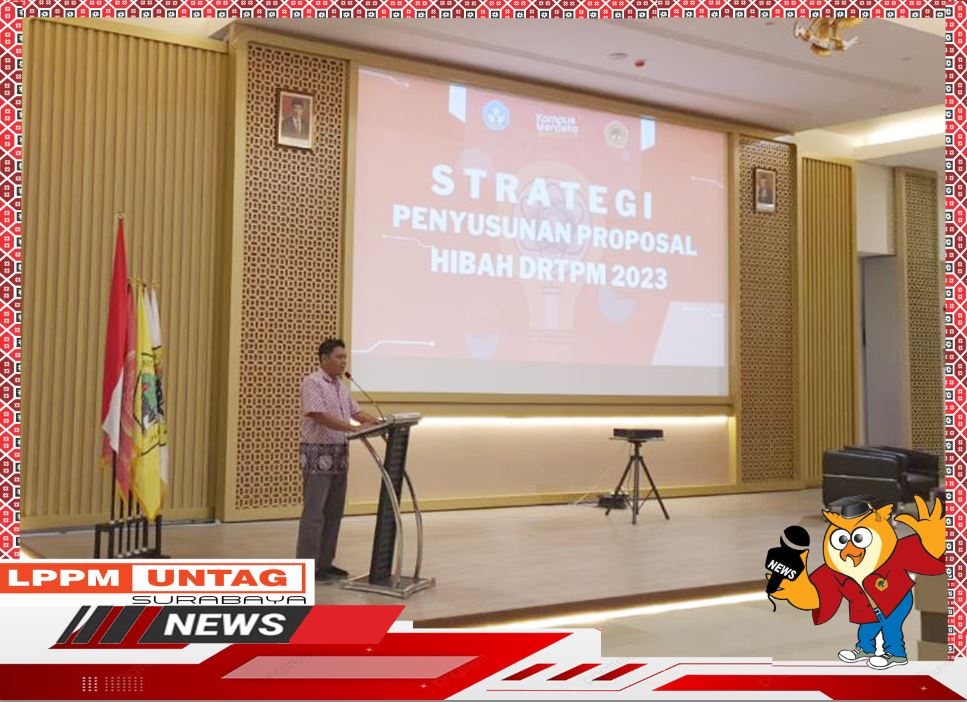 Ketua LPPM  Untag Suarabaya memberikan Sambutan dalam Workshop Pendanaan DRTPM