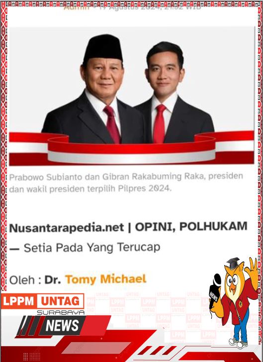 Opini Kepala Pusat Publikasi Dan Kekayaan Intelektual LPPM Untag Surabaya