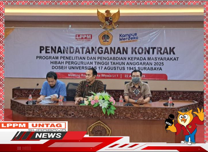 Kepala Pusat LPPM Untag Surabaya menjadi Pemateri dalam Penandatanganan Kontrak Hibah Internal