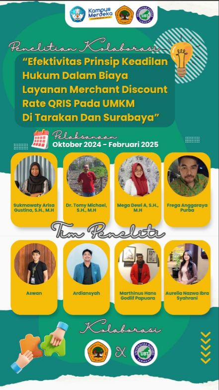 Penelitian Kolaborasi Efektivitas Prinsip Keadilan Hukum Dalam Biaya Layanan Merchant Discount Rate QRIS Pada UMKM Di Tarakan Dan Surabaya