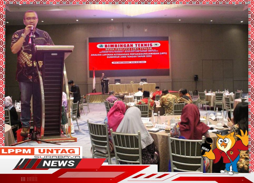 Kepala Pusat Publikasi Dan Kekayaan Intelektual LPPM Untag Surabaya memberikan Sambutan di Bimtek DPRD Provinsi Jawa Tengah