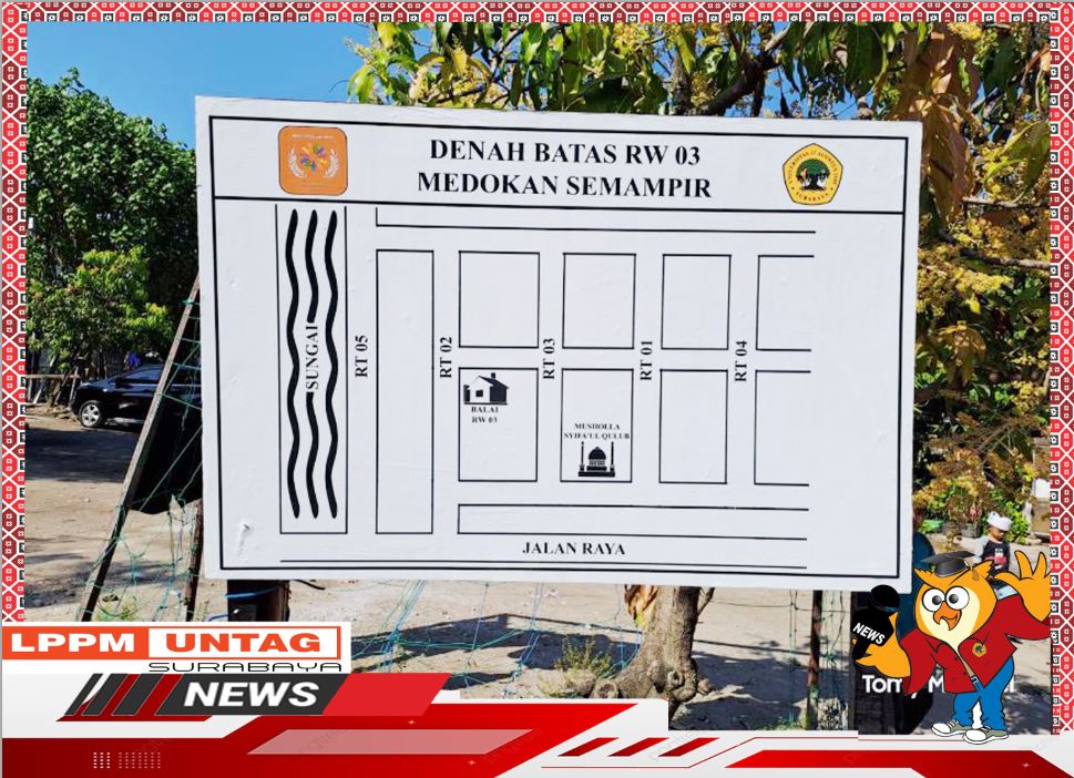 Denah Batas RW Medokan Semampir karya Mahasiswa KKN Untag Surabaya