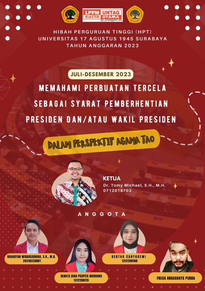 HIBAH PERGURUAN TINGGI (HPT) UNIVERSITAS 17 AGUSTUS 1945 SURABAYA TAHUN ANGGARAN 2023
