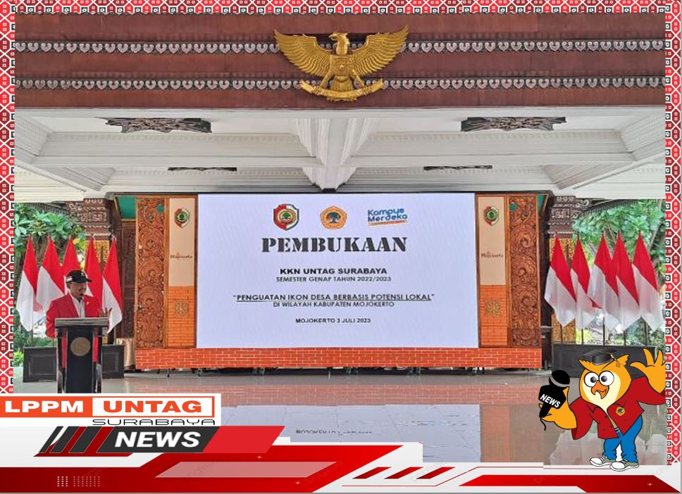 Rektor Untag Surabaya membuka KKN Untag Surabaya di Pendopo Kabupaten Mojokerto
