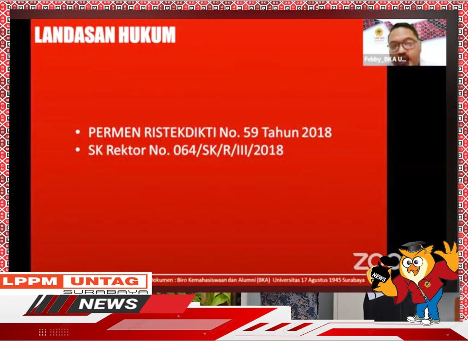 Dosen FT Untag Surabaya Febby Rahmatullah Masruchin, S.T., M.T., memberikan paparan terkait Surat Keterangan Pendamping Ijazah