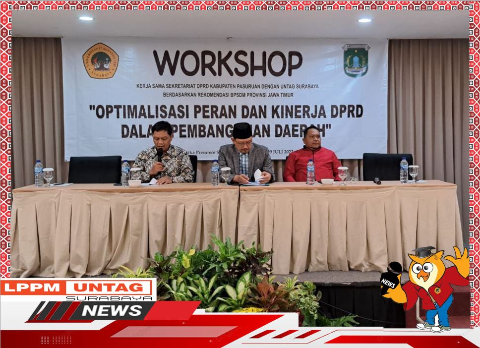 Ketua LPPM Untag Surabaya membuka Workshop DPRD Kabupaten Pasuruan