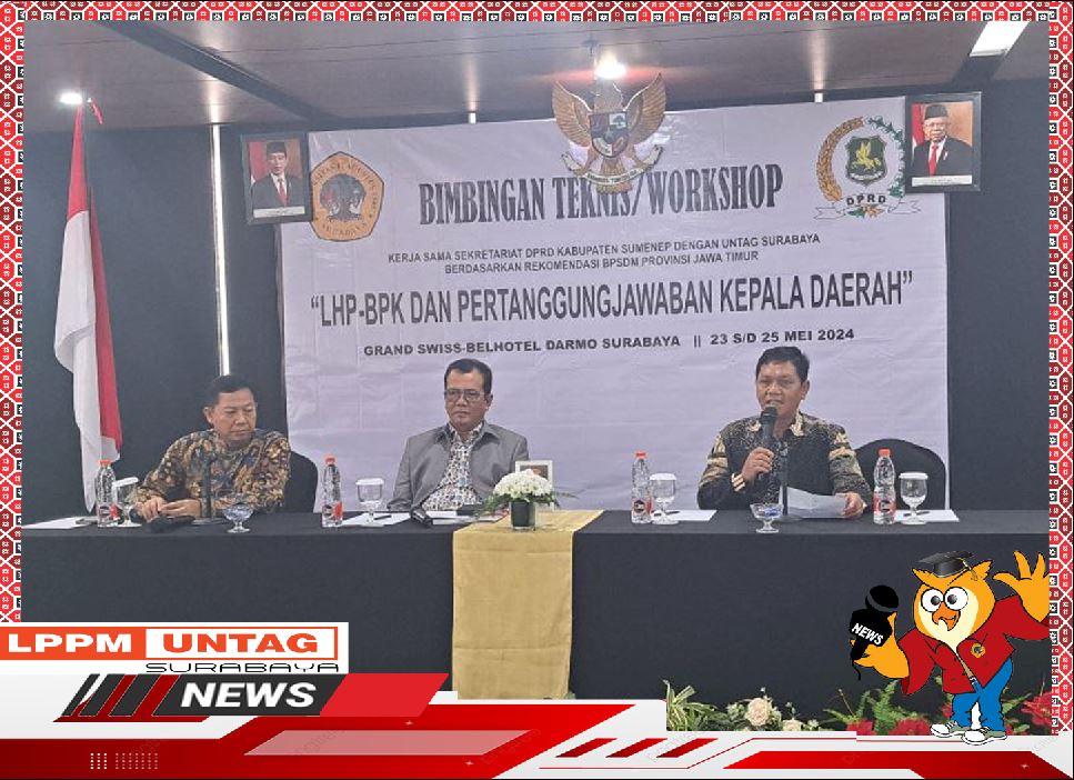 Ketua LPPM Universitas 17 Agustus 1945 Surabaya memberikan sambutan pada Bimtek DPRD Kab Sumenep