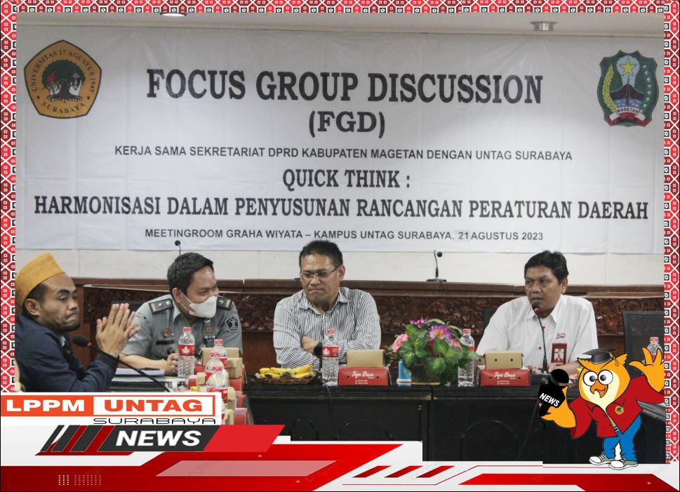 Ketua LPPM Untag Surabaya memberikan Sambutan dalam FGD Quick Think