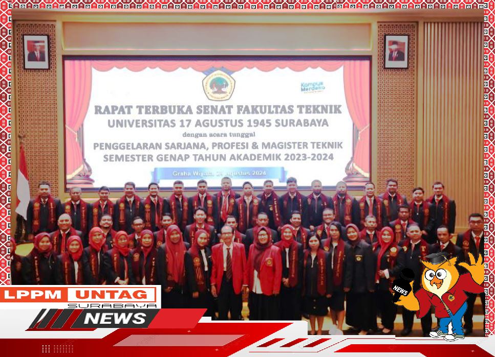 Mahasiswa Magister Teknik Sipil Untag Surabaya merayakan kelulusan