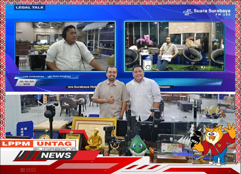 Kepala Pusat Publikasi Dan Kekayaan Intelektual LPPM Untag Surabaya menjadi Narasum dlm Hukum Diskriminasi Ras Dan Suku di Radio Suara Surabaya