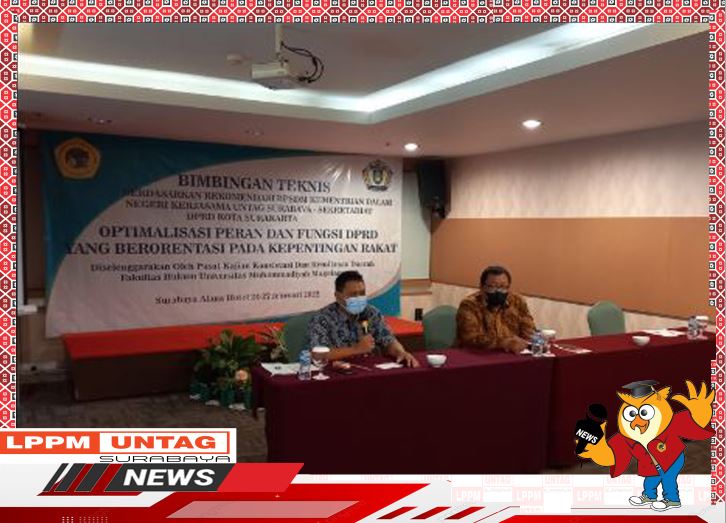 Ketua LPPM Universitas 17 Agustus 1945 Aris Heri Andriawan memberikan sambutan Pembukaan Bimbingan Teknis DPRD Kota Surakarta