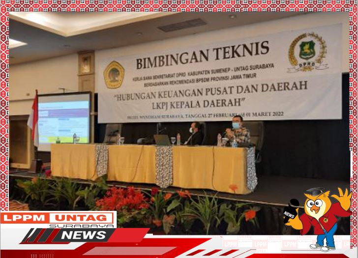 Kepala Publikasi dan Hak Kekayaan Intelektual Universitas 17 Agustus 1945 Surabaya Tomy Michael menjadi Moderator dalam Bimbingan Teknis DPRD Kabupate