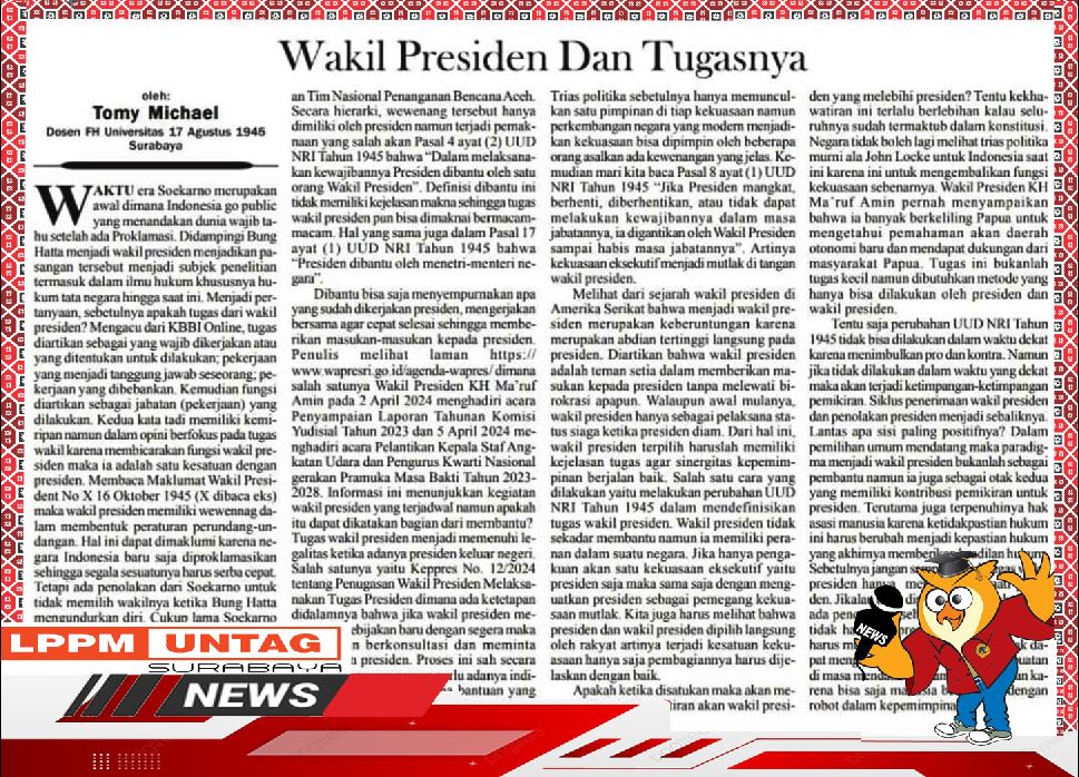 Karya Opini Dosen Fakultas Hukum Untag Surabaya
