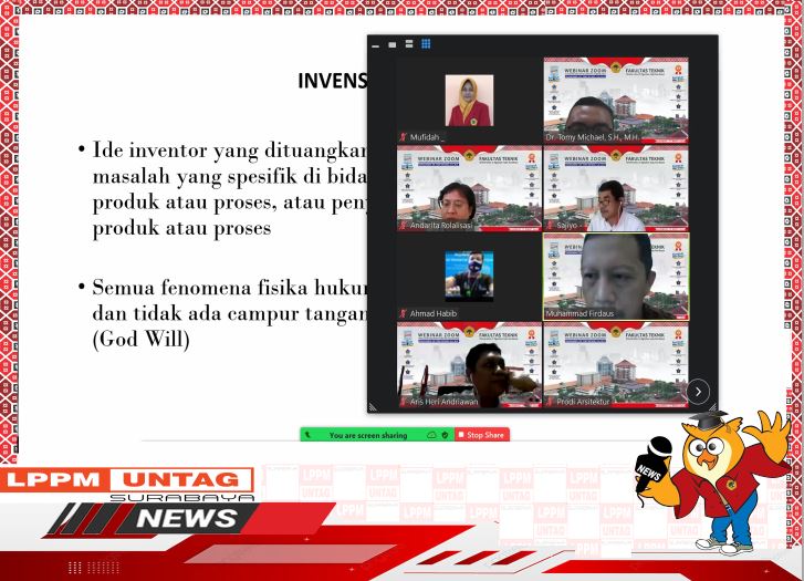 Kepala Pusat Publikasi Dr. Tomy Michael, S.H., M.H., menjadi Narasumber dalam Webinar Sosialisasi Pengurusan HAKI Untuk Karya Tulis Mahasiswa