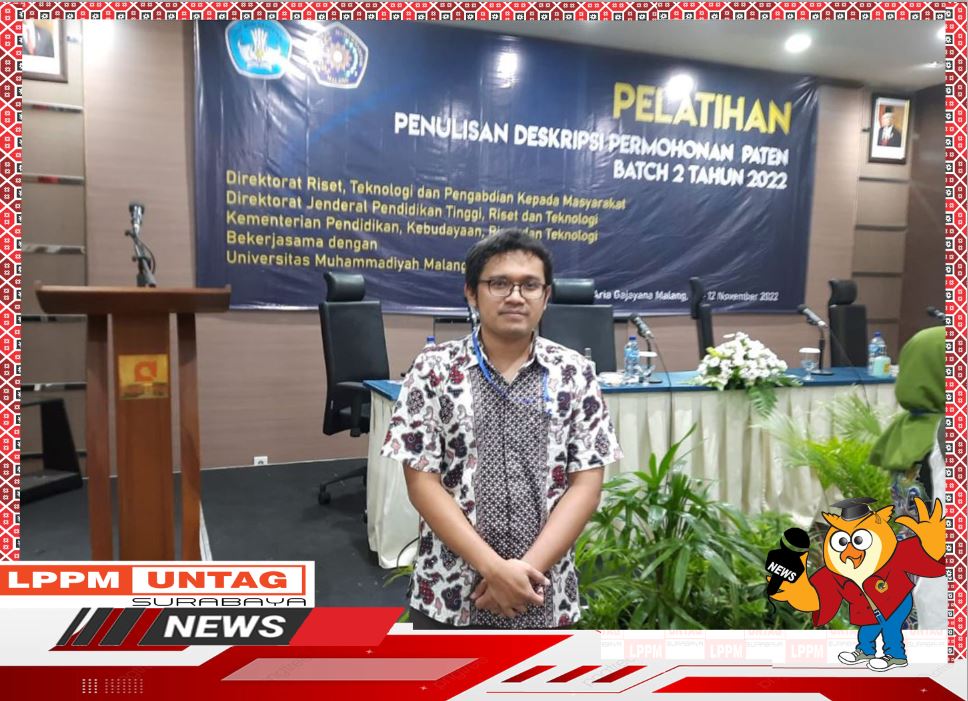 Dosen FT Untag Surabaya Handy Febri Satoto lolos dan mengikuti Pelatihan Penulisan Deskripsi Permohonan Paten Batch