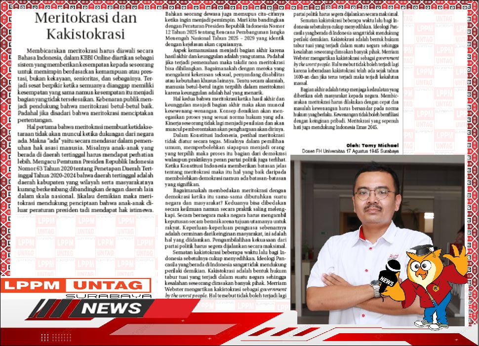 Opini karya Dosen FH Untag Surabaya