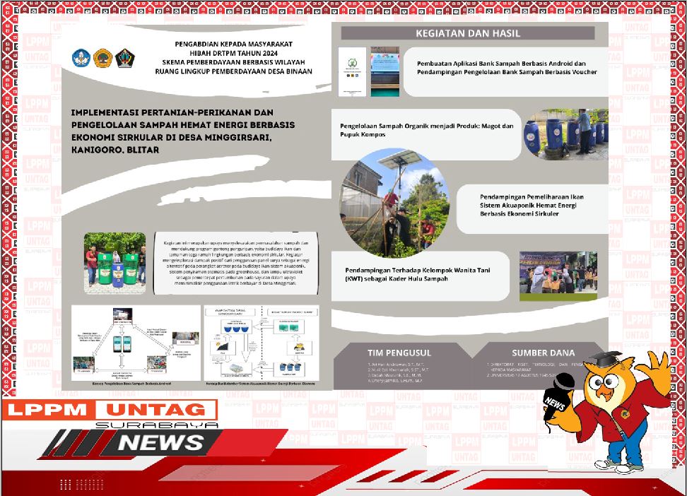 Dosen Untag mendapatkan hibah PDB untuk Melakukan kegiatan Pengabdaian kepada masyarakat di desa Kanigoro Blitar