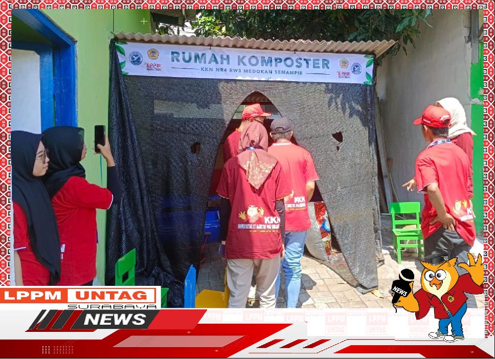 Rumah Komposter Medokan Semampir Surabaya yang terus dikembangkan oleh Mahasiswa KKN Untag Surabaya