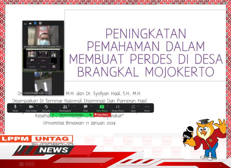 Kepala Pusat Publikasi Dan Kekayaan Intelektual LPPM Untag Surabaya menjadi Presenter dalam Seminar Nasional