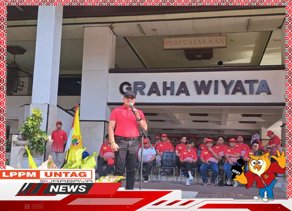 Rektor Untag Surabaya memberikan Sambutan dalam Pemberangkatan KKN Reguler