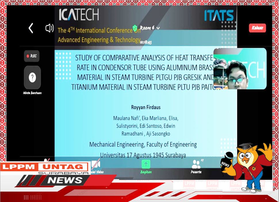 penelitian berjudul Study Of Comparative Analysis Of Heat Transfer Rate In Condensor Tube Using Aluminum Brass Material In Steam Turbine PLTGU PJB 