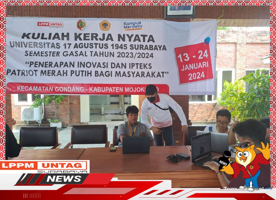 Kepala Pusat Penelitian LPPM Untag Surabaya melakukan pendampingan program KKN