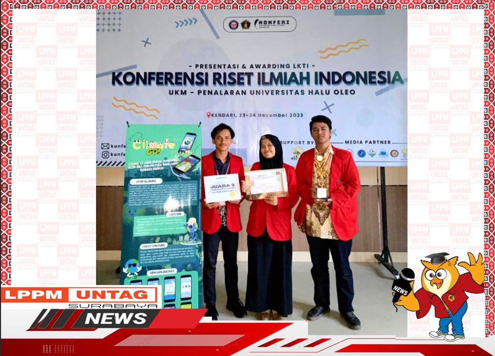 SELAMAT & SUKSES Mahasiswa Universitas 17 Agustus 1945 Surabaya kembali memperoleh prestasi AKADEMIK hasil dari  LKTI NASIONAL DI UNIVERSITAS HALUOLEO