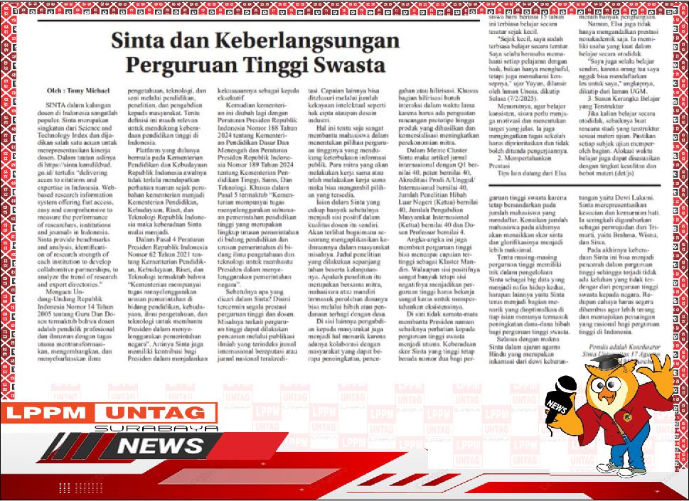 Opini berjudul Sinta dan Keberlangsungan