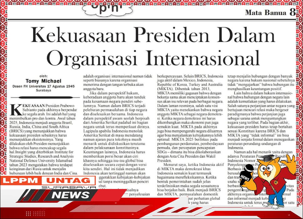 Opini Dosen FH Untag Surabaya