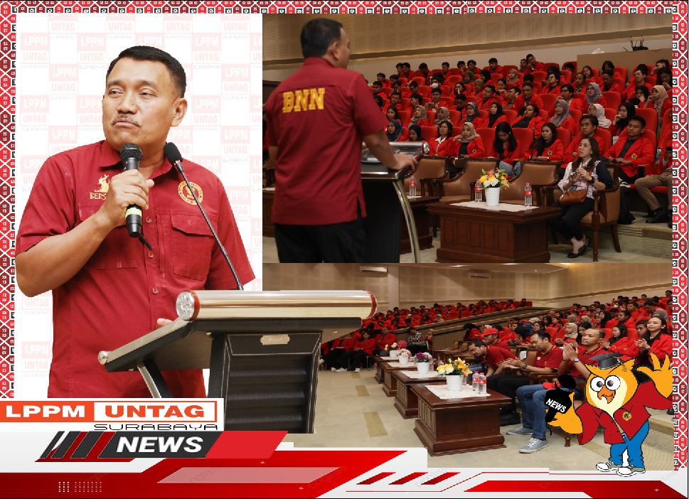 Ka. Tim P2M BNN Provinsi Jawa Timur, Hari Prianto, S.E., Berikan Materi P4GN kepada Peserta KKN Non Reguler Untag Surabaya