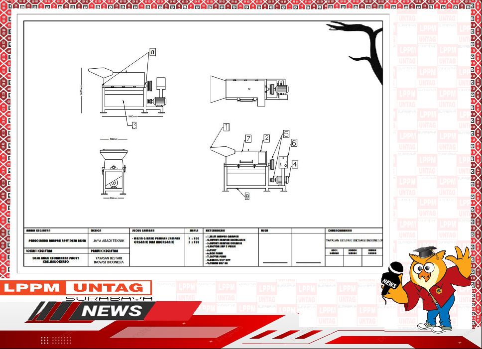 Dosen UNTAG Surabaya Ciptakan Inovasi Mesin Gibrik Pemilah Sampah Organik dan Anorganik