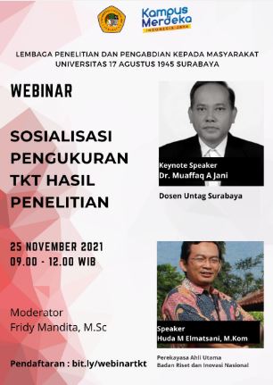 Webinar Sosialisasi Pengukuran TKT Hasil Penelitian