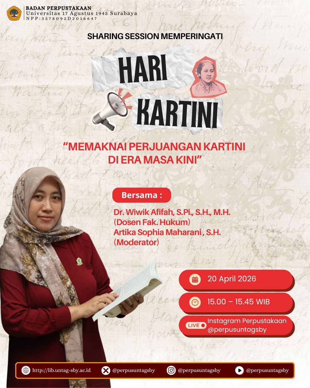 Sharing Session Memperingati Hari Kartini dengan tema “Memaknai Perjuangan Kartini di Era Masa Kini”