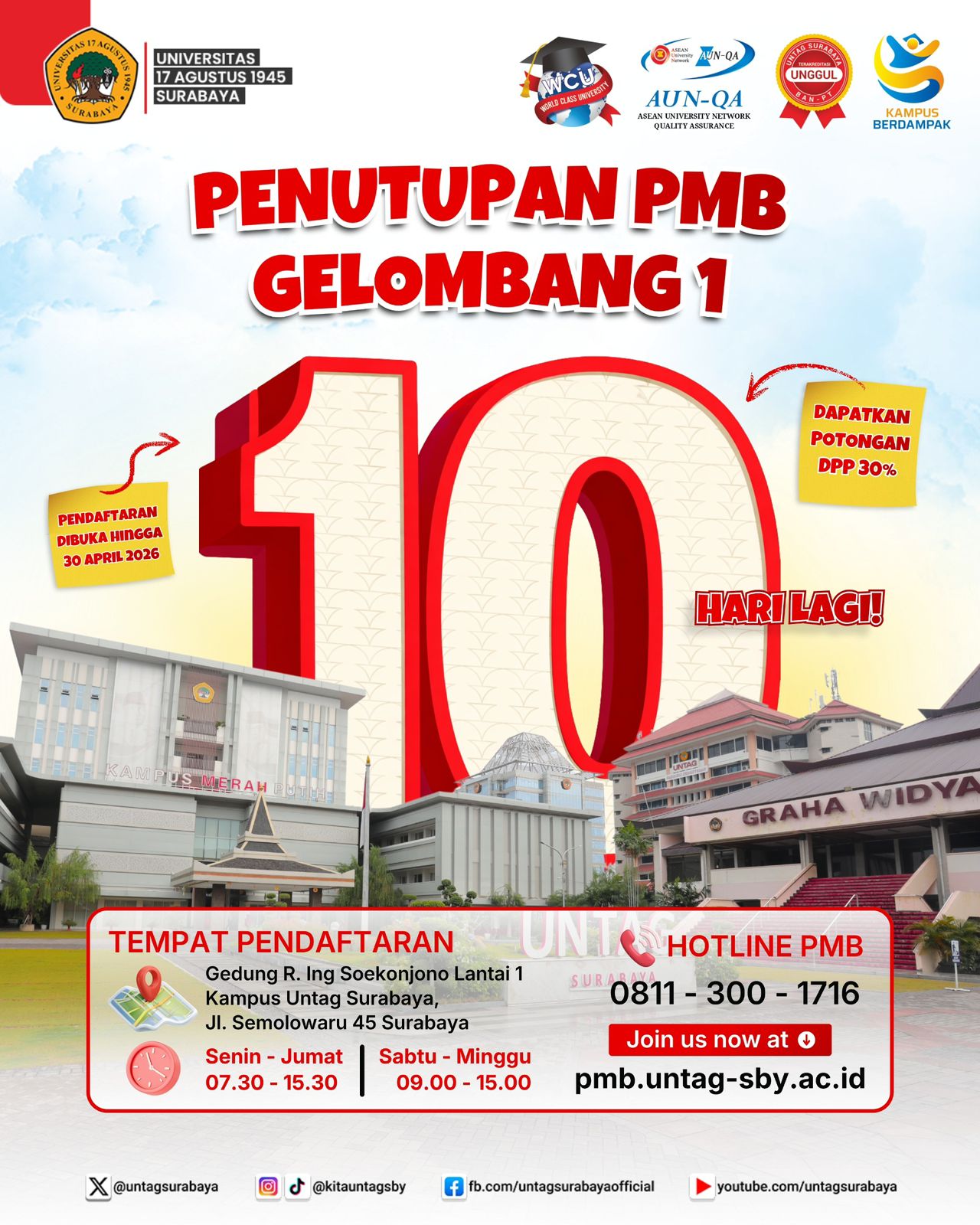 Penutupan PMB Gelombang 1