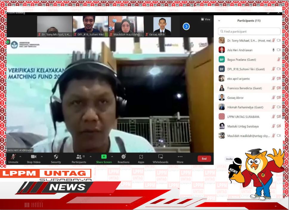 Ketua LPPM UNTAG Surabaya memberikan sambutan dalam kegiatan Peningkatan dan Pengintegrasian Data Sinta3