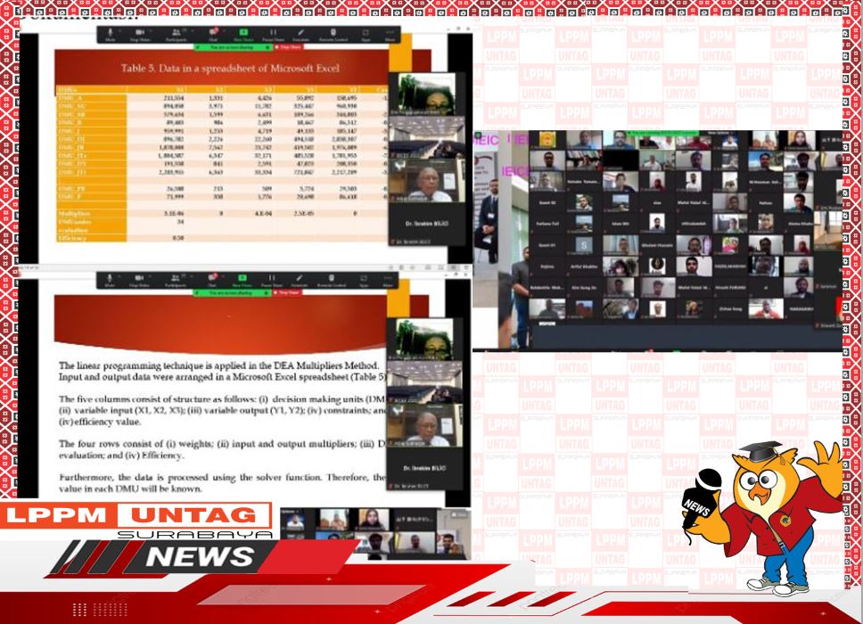 Kepala Pusat Penelitian LPPM Untag Surabaya melakukan penelitian berjudul Performance Measurement using DEA-Multipliers Method: A Case Study of Clean 