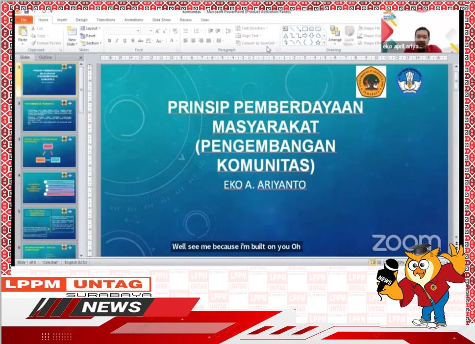 Dosen Psikologi Untag Surabaya memberikan Materi Prinsip Pemberdayaan Masyarakat