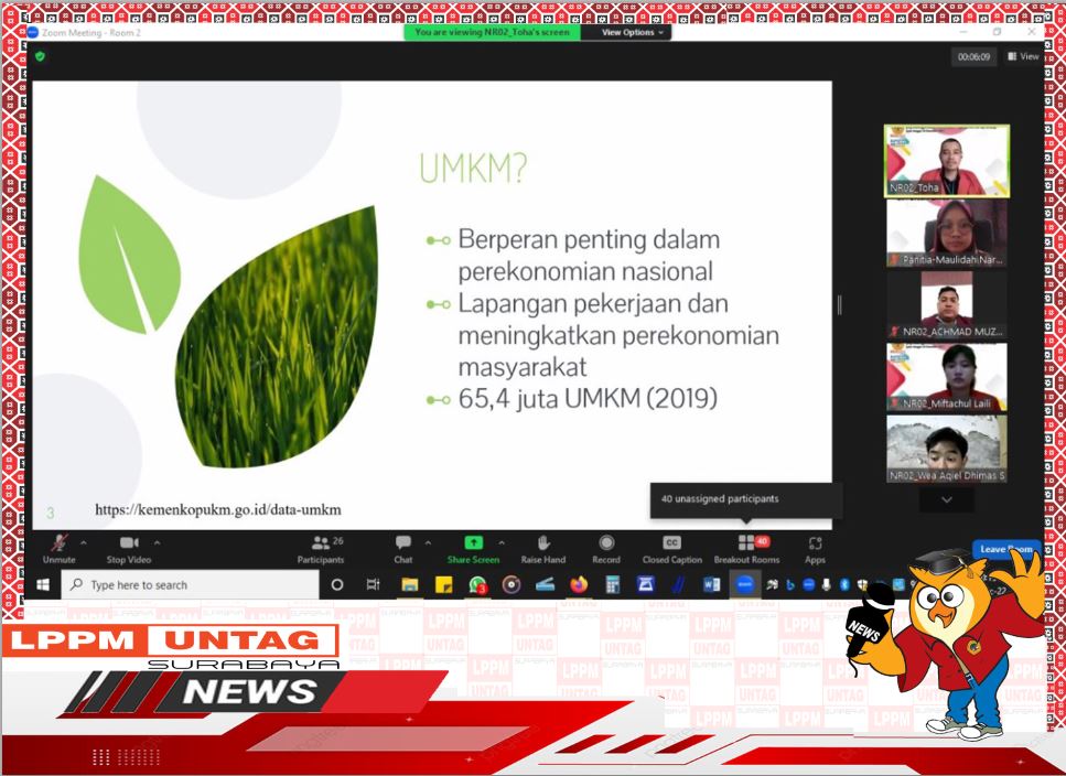 Paparan Mahasiswa Untag Surabaya dalam Seminar Hasil KKN