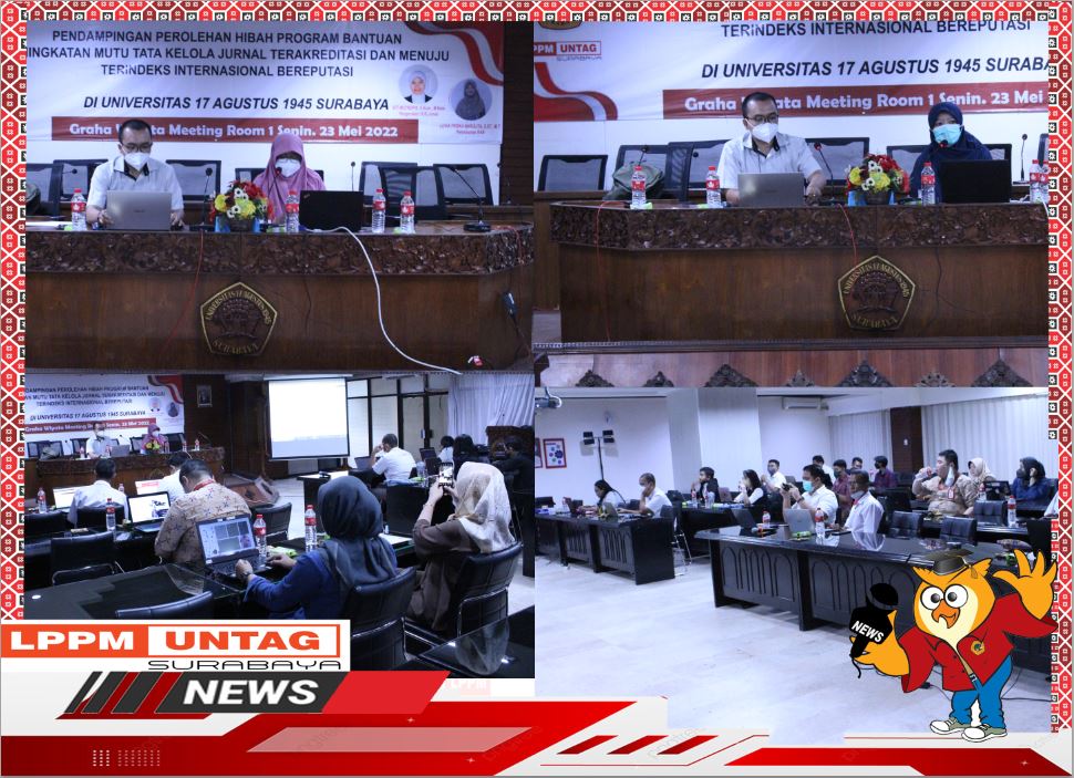 Kepala Pusat Publikasi Dan Kekayaan Intelektual LPPM untag menjadi Moderator da beberapa  dosen menjadi narasumber