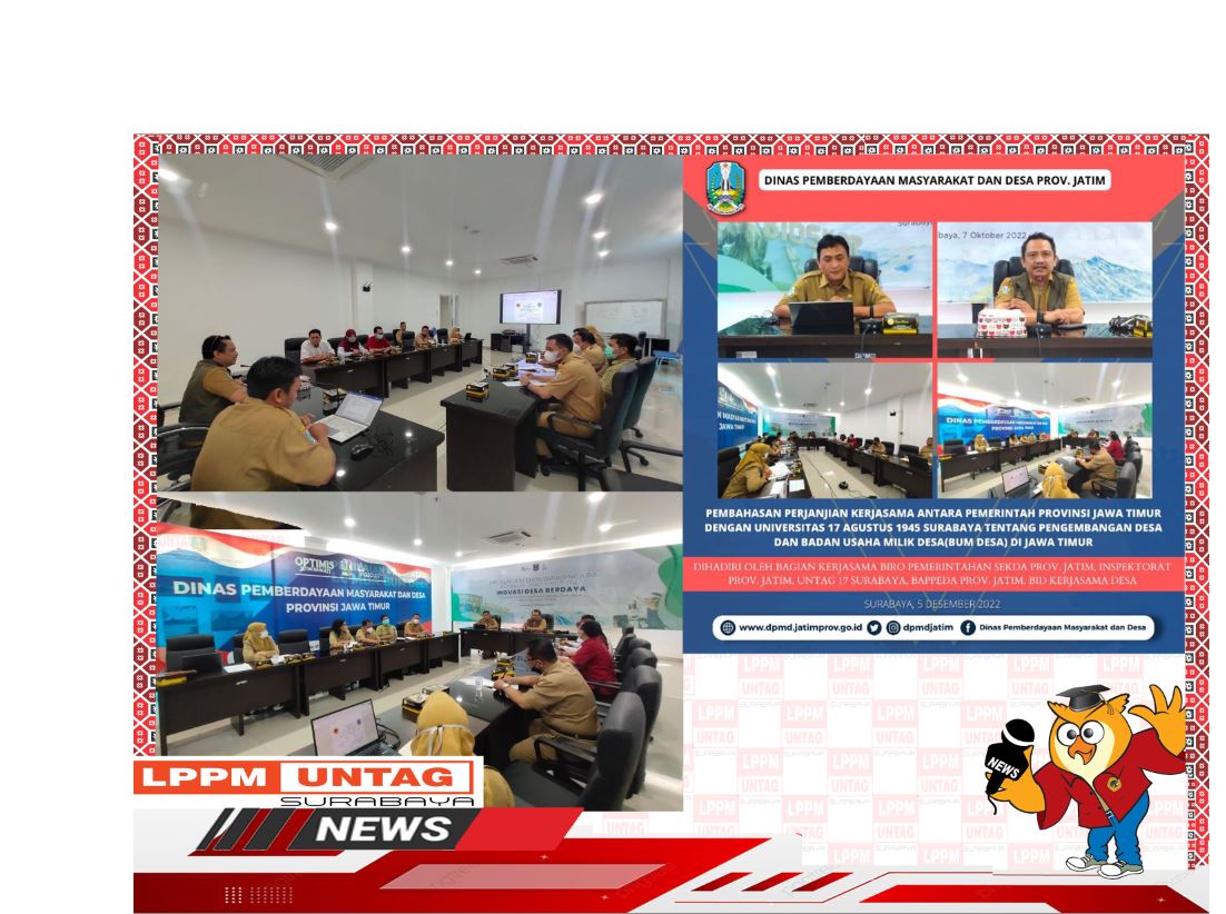LPPM UNTAG Surabaya Melakukan Penjajakan Akhir Kerjasama antara Untag Surabaya dan Pemerintah Provinsi Jawa Timur