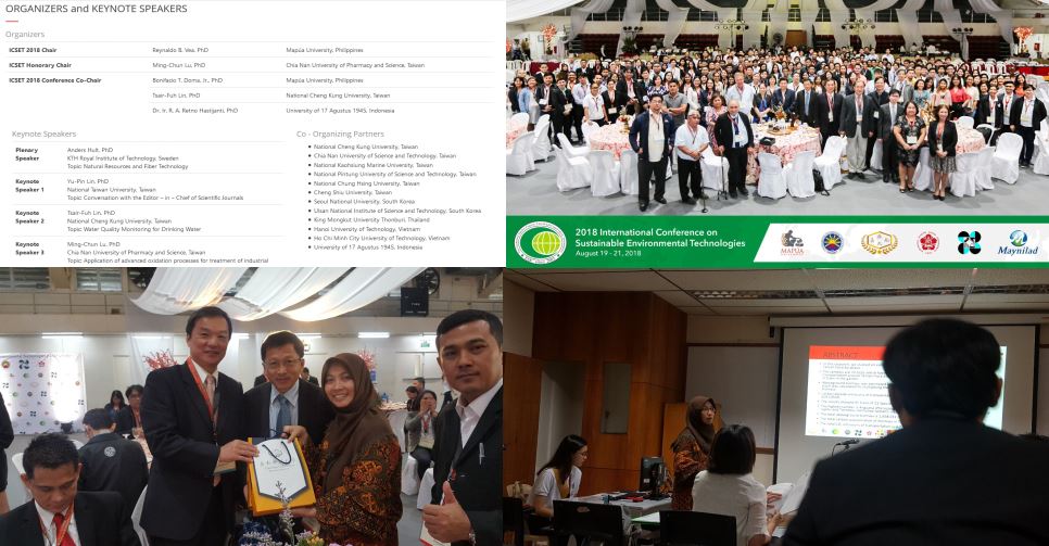 ICSET 2018.  Mapua University, Manila, Philipina,  19 – 21 Agustus 2018